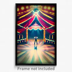 Pixel Art Poster - Wide Circus (8 Bit Psychedelic Trippy Weird Video Game Print)