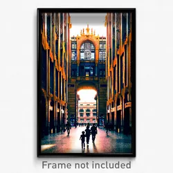 Pixel Art Poster - Spotless Barcelona (8 Bit Psychedelic Video Game Print)