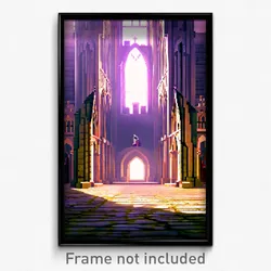 Pixel Art Poster - Neat Abbey (8 Bit Psychedelic Trippy Weird Video Game Print)