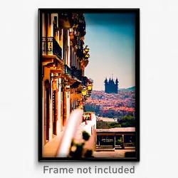 Pixel Art Poster - Memorable Spanish City (8 Bit Psychedelic Video Game Print)