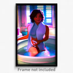 Pixel Art Poster - Silly Baths (8 Bit Psychedelic Trippy Weird Video Game Print)