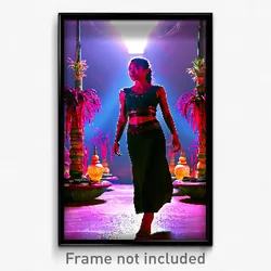 Pixel Art Poster - Subtle Exotic Area (8 Bit Psychedelic Video Game Print)
