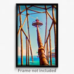 Pixel Art Poster - Familiar Cay (8 Bit Psychedelic Trippy Video Game Print)