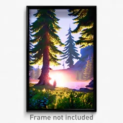 Pixel Art Poster - Evergreen Moor (8 Bit Psychedelic Trippy Video Game Print)