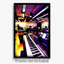 Pixel Art Poster - Unusual Music Studio (8 Bit Psychedelic Video Game Print)