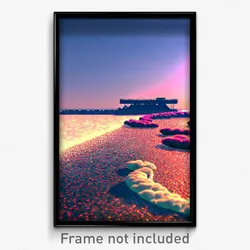 Pixel Art Poster - Fluffy Jetty (8 Bit Psychedelic Trippy Video Game Print)