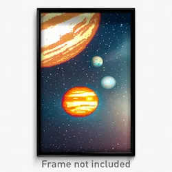 Pixel Art Poster - Novel Jupiter (8 Bit Psychedelic Trippy Video Game Print)