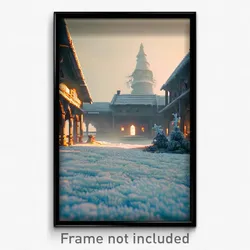 Pixel Art Poster - Frosty Keep (8 Bit Psychedelic Trippy Weird Video Game Print)