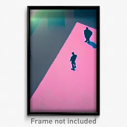 Pixel Art Poster - Stylish Square (8 Bit Psychedelic Trippy Video Game Print)