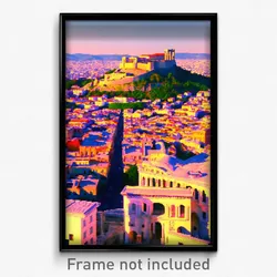Pixel Art Poster - Quaint Acropolis (8 Bit Psychedelic Trippy Video Game Print)