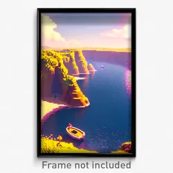 Pixel Art Poster - Tiny Cove (8 Bit Psychedelic Trippy Weird Video Game Print)