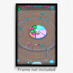 Pixel Art Poster - Round Video Game (8 Bit Psychedelic Trippy Video Game Print)