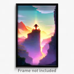 Pixel Art Poster - Bountiful Chasm (8 Bit Psychedelic Trippy Video Game Print)