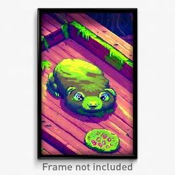 Pixel Art Poster - Adorable Bog (8 Bit Psychedelic Trippy Video Game Print)