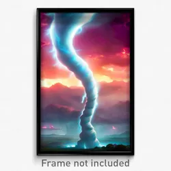 Pixel Art Poster - Enchanted Tornado (8 Bit Psychedelic Trippy Video Game Print)