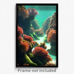 Pixel Art Poster - Agile Coral Reef (8 Bit Psychedelic Trippy Video Game Print)