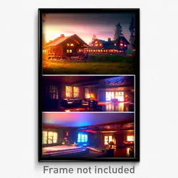 Pixel Art Poster - Pleasant Lodge (8 Bit Psychedelic Trippy Video Game Print)