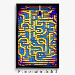 Pixel Art Poster - Puzzling Maze (8 Bit Psychedelic Trippy Video Game Print)