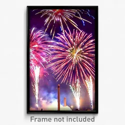 Pixel Art Poster - Stupendous Fireworks (8 Bit Psychedelic Video Game Print)