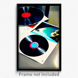 Pixel Art Poster - Stylish Vinyl Record (8 Bit Psychedelic Video Game Print)
