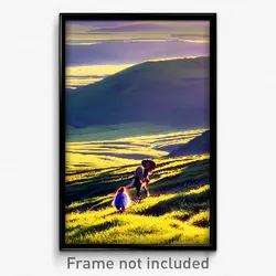 Pixel Art Poster - Gorgeous Grassland (8 Bit Psychedelic Video Game Print)
