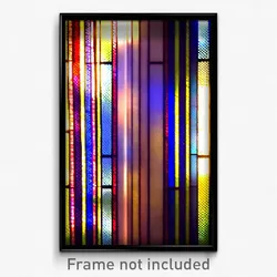 Pixel Art Poster - Striped Stained Glass (8 Bit Psychedelic Video Game Print)