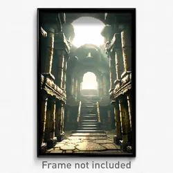 Pixel Art Poster - Realistic Catacombs (8 Bit Psychedelic Video Game Print)