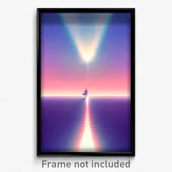 Pixel Art Poster - Flat Expanse (8 Bit Psychedelic Trippy Video Game Print)