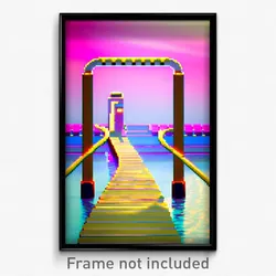 Pixel Art Poster - Sweet Jetty (8 Bit Psychedelic Trippy Weird Video Game Print)