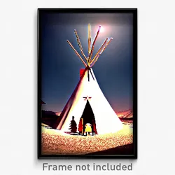Pixel Art Poster - Terrific Tepee (8 Bit Psychedelic Trippy Video Game Print)