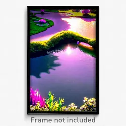 Pixel Art Poster - Whopping Pond (8 Bit Psychedelic Trippy Video Game Print)