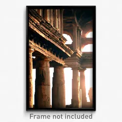 Pixel Art Poster - Aged Ancient Architecture (8 Bit Video Game Print)