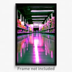 Pixel Art Poster - Cool Aisle (8 Bit Psychedelic Trippy Weird Video Game Print)