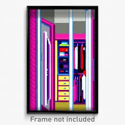 Pixel Art Poster - Upbeat Closet (8 Bit Psychedelic Trippy Video Game Print)