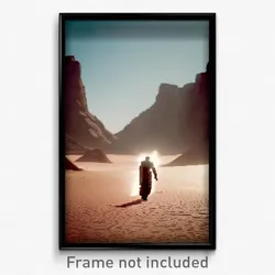 Pixel Art Poster - Menacing Desert (8 Bit Psychedelic Trippy Video Game Print)