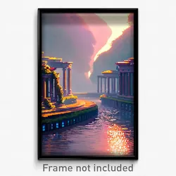 Pixel Art Poster - Fancy Meander (8 Bit Psychedelic Trippy Video Game Print)