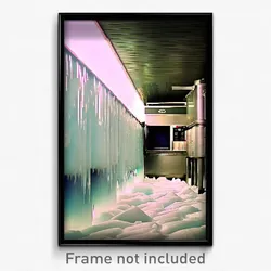 Pixel Art Poster - Vast Ice Machine (8 Bit Psychedelic Trippy Video Game Print)