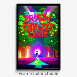Pixel Art Poster - Crazy Grove (8 Bit Psychedelic Trippy Weird Video Game Print)