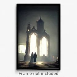 Pixel Art Poster - Creepy Keep (8 Bit Psychedelic Trippy Weird Video Game Print)
