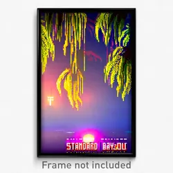Pixel Art Poster - Standard Bayou (8 Bit Psychedelic Trippy Video Game Print)