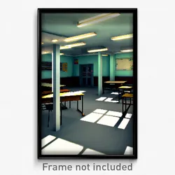Pixel Art Poster - Unkempt Classroom (8 Bit Psychedelic Trippy Video Game Print)