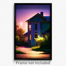 Pixel Art Poster - Neglected House (8 Bit Psychedelic Trippy Video Game Print)