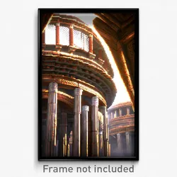 Pixel Art Poster - Complex Ancient Architecture (8 Bit Video Game Print)