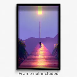 Pixel Art Poster - Long Isthmus (8 Bit Psychedelic Trippy Video Game Print)