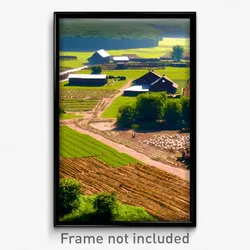 Pixel Art Poster - Uneven Farmstead (8 Bit Psychedelic Trippy Video Game Print)