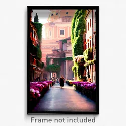 Pixel Art Poster - Flowery Rome (8 Bit Psychedelic Trippy Video Game Print)