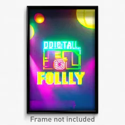 Pixel Art Poster - Digital Folly (8 Bit Psychedelic Trippy Video Game Print)