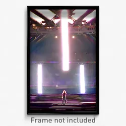 Pixel Art Poster - Interesting Arena (8 Bit Psychedelic Trippy Video Game Print)