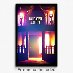 Pixel Art Poster - Wicked Inn (8 Bit Psychedelic Trippy Weird Video Game Print)