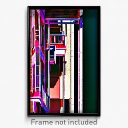 Pixel Art Poster - Flamboyant Balcony (8 Bit Psychedelic Video Game Print)